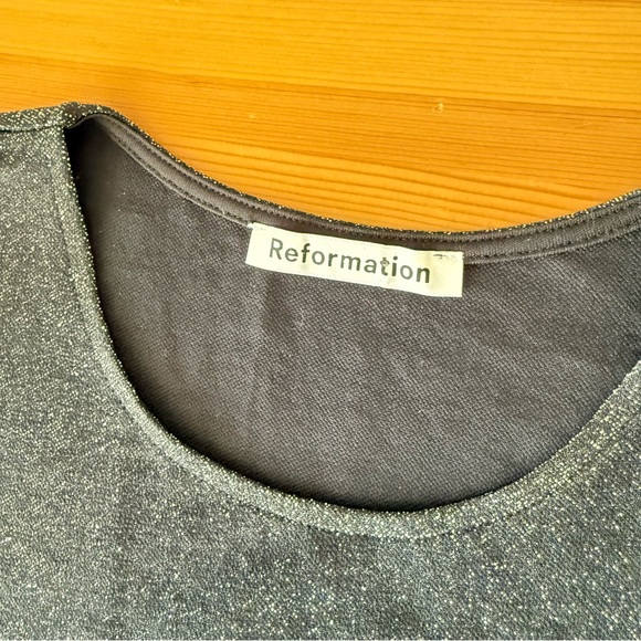 Reformation Maevry Knit Maxi Dress Sparkle Minimalist Party Black  S [flaw] - Picture 8 of 12